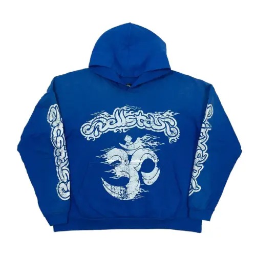 Blue Hellstar Record Yoga Hoodie Blue Hellstar Record Yoga Hoodie